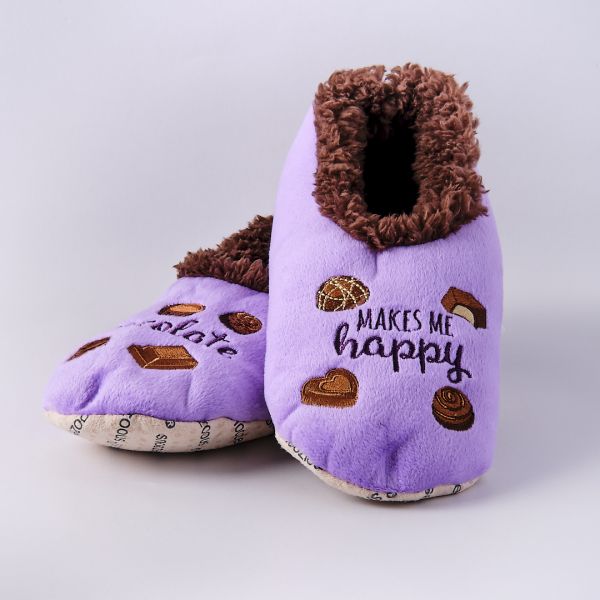 Papuci de casa Snoozies Chocolate makes me happy