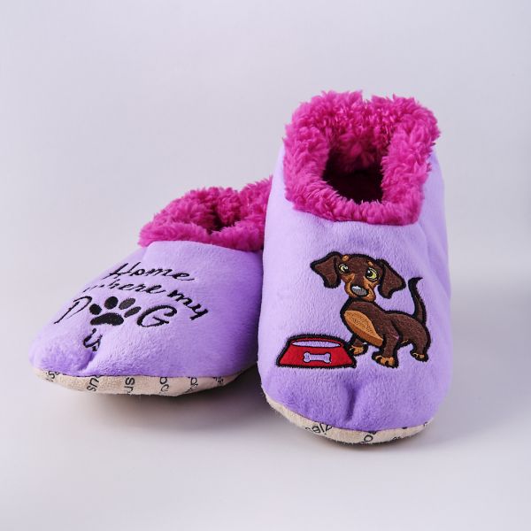 Papuci de casa Snoozies Home is where my dog is